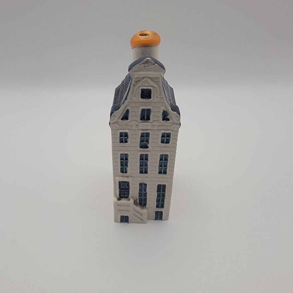Bols KLM Delft Blue House 38 Miniature Bottle Holland Ceramic Decor Empty
